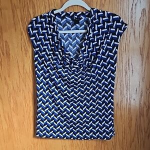 Chevron Patterned Blue Top